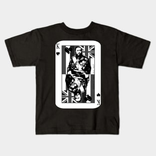 King of Hawai'i Kalakaua (grayscale) by Hawaii Nei All Day Kids T-Shirt